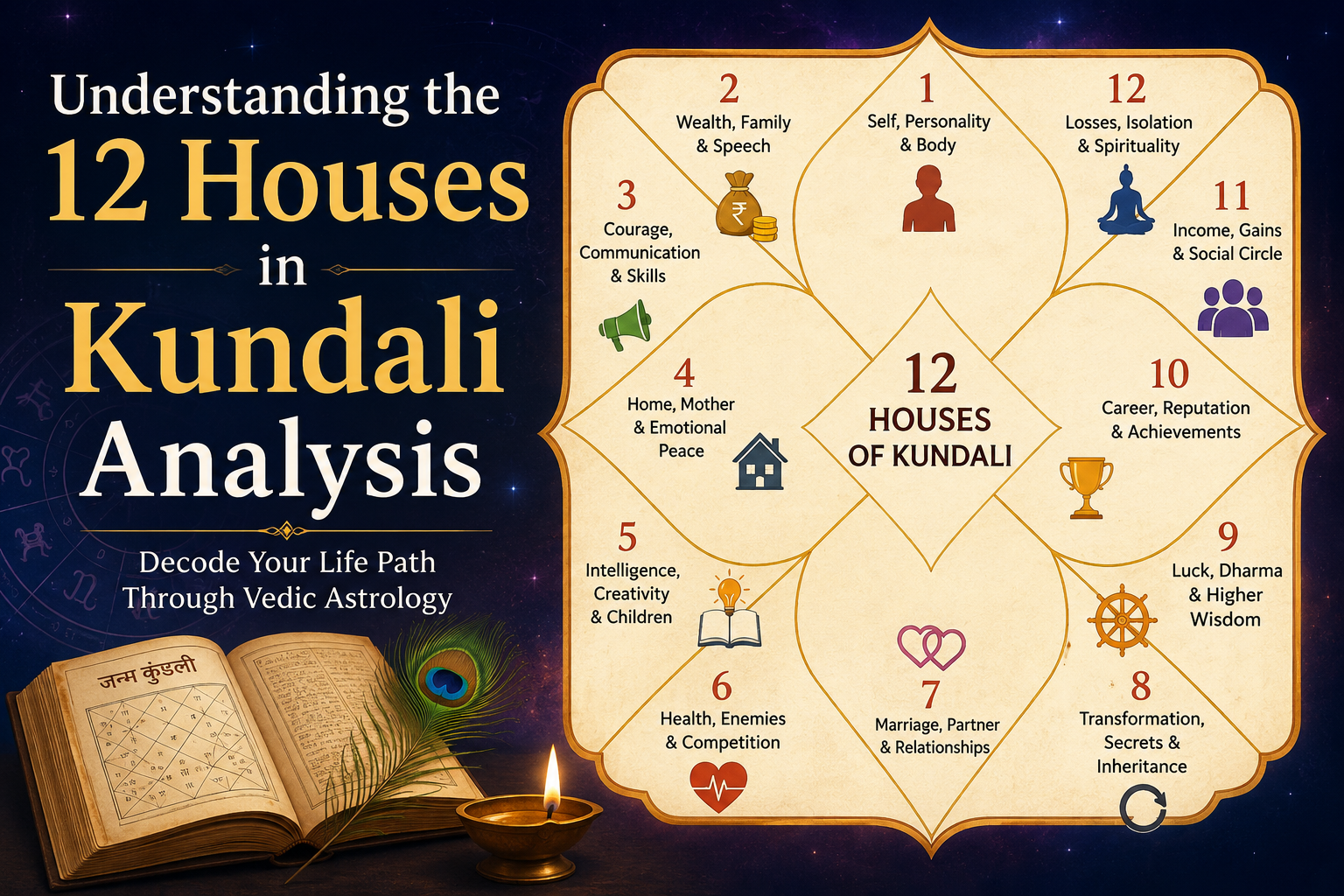 12 Houses in Kundali Analysis